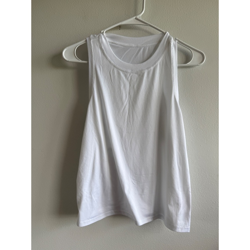 Vuori Energy Tank White High Neck Activewear Top VW123 Womens Small